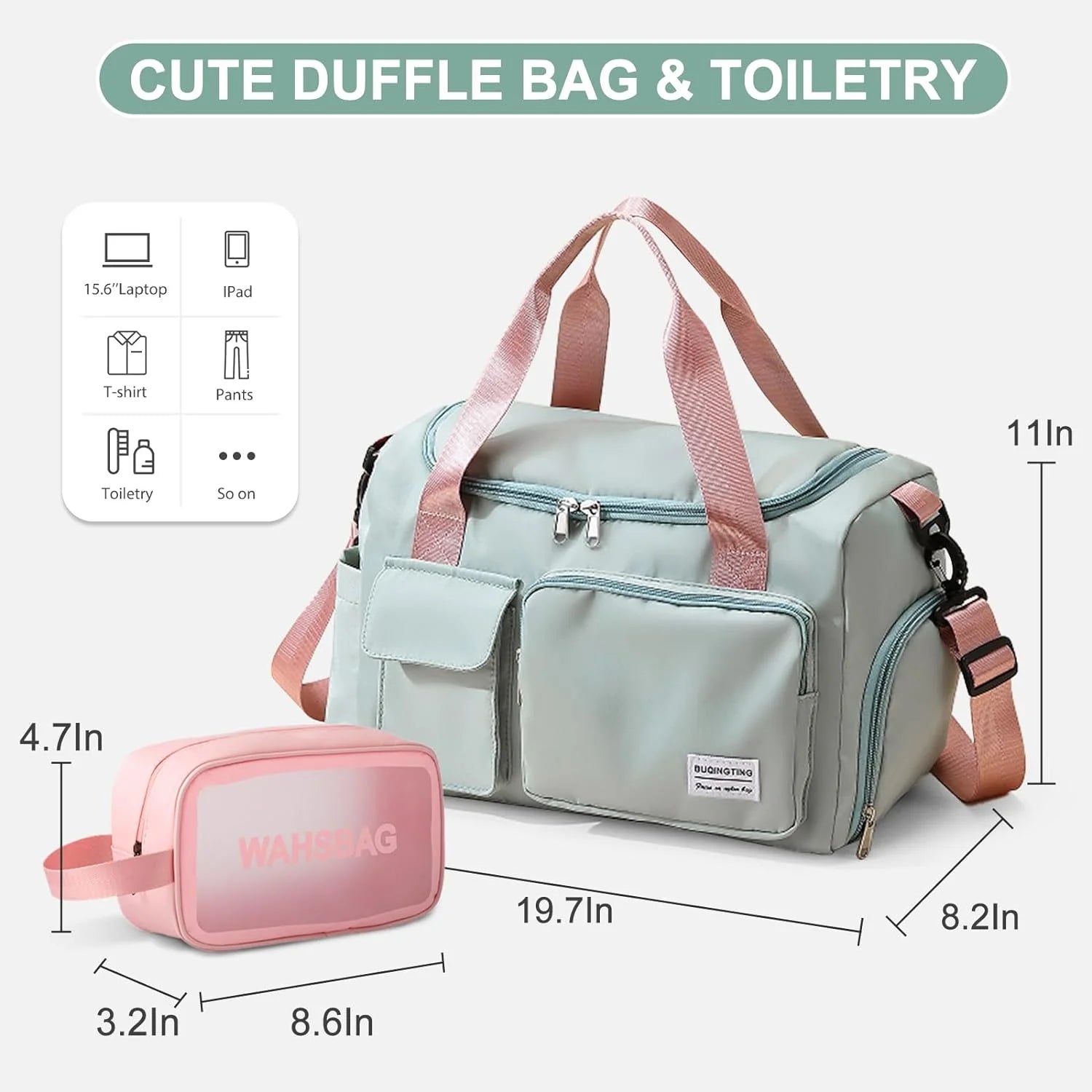 Bolsa De Gimnasio Pequeña Para Mujer, Bolsa De Lona Impermeable De Mano Para Fin De Semana Con Compartimento Para Zapatos Y Bolsillo Húmedo, Bolsa De Mano Para Viajes, Ejercicio, Deporte