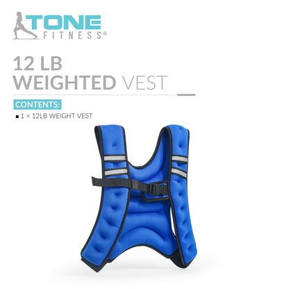 Chaleco Con Peso De Neopreno, 12 Libras, Azul